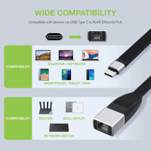 Techly lanksčias adapteris Typ C į RJ45
