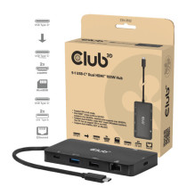 Club3D USB-C 9in1 šakotuvas 2xHDMI / 2xUSB / USB-C / LAN 4K60Hz PD100W mažmeninė prekyba Club3D USB-C 9in1 šakotuvas 2xHDMI / 2xUSB / USB-C / LAN 4K60Hz PD100W mažmeninė prekyba