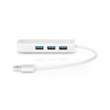DIGITUS USB centrmezgls 3-Port 3.0- 3xA3.0 1xLAN integrēts kabelis DIGITUS USB centrmezgls 3-Port 3.0- 3xA3.0 1xLAN integrēts kabelis