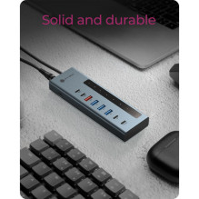 USB centrmezgls Icy Box ICY BOX IB-HUB1743-CPD 9-in-1 ar PD un USB-C / USB-A USB centrmezgls Icy Box ICY BOX IB-HUB1743-CPD 9-in-1 ar PD un USB-C / USB-A