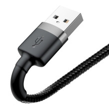 Baseus „Lightning“ kavinės laidas 2.4A 1m Pilkas + juodas (CALKLF-BG1) Baseus „Lightning“ kavinės laidas 2.4A 1m Pilkas + juodas (CALKLF-BG1)