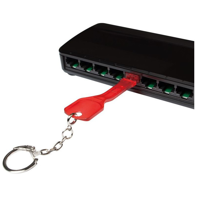 Logilink RJ45 port blocker set 10 pieces red + key