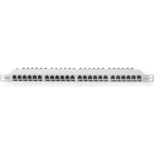 Digitus Digitus augstas blīvuma 19'' 24x RJ45 krosējuma panelis, LSA līmenis, kat.6A, ekrāns, 0.5U, pelēks, kabeļu vadot Digitus Digitus augstas blīvuma 19'' 24x RJ45 krosējuma panelis, LSA līmenis, kat.6A, ekrāns, 0.5U, pelēks, kabeļu vadot