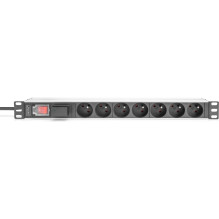 DIGITUS PDU 1U 7xCEE7 / 5 FR išėjimai 230V / 16A Juoda DIGITUS PDU 1U 7xCEE7 / 5 FR išėjimai 230V / 16A Juoda