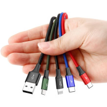 Laidas Baseus USB 4in1 Lightning / 2x USB Type C / micro USB laidas nailoniniame pynime 3.5A 1.2m Black (CA1T4-B01) Blac Laidas Baseus USB 4in1 Lightning / 2x USB Type C / micro USB laidas nailoniniame pynime 3.5A 1.2m Black (CA1T4-B01) Blac