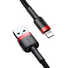 Baseus Lightning Cafule Cable 2.4A 1m Red + Black (CALKLF-B19)