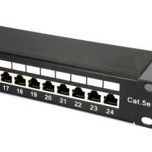 Equip 19" savienojumu panelis 24xRJ45 Cat5e FTP 1U 100MHz RAL9005 Equip 19" savienojumu panelis 24xRJ45 Cat5e FTP 1U 100MHz RAL9005