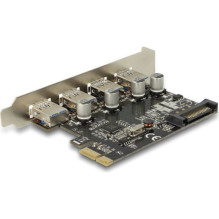 Delock PCI Express plokštė 4 x išoriniai USB 3.0 prievadai Delock PCI Express plokštė 4 x išoriniai USB 3.0 prievadai