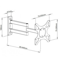 Techly LCD ekrano laikiklis 19"-37" ant sienos, reguliuojamas, su 3 jungtimis, juodas Techly LCD ekrano laikiklis 19"-37" ant sienos, reguliuojamas, su 3 jungtimis, juodas