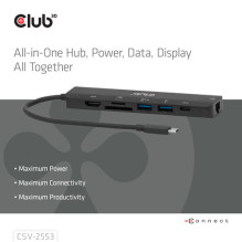 Club3D USB-C 7in1 šakotuvas HDMI / 2xUSB / USB-C / LAN 4K60Hz PD100W mažmeninei prekybai Club3D USB-C 7in1 šakotuvas HDMI / 2xUSB / USB-C / LAN 4K60Hz PD100W mažmeninei prekybai