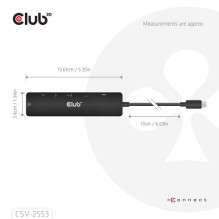 Club3D USB-C 7in1 centrmezgls HDMI / 2xUSB / USB-C / LAN 4K60Hz PD100W mazumtirdzniecībai