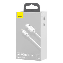 Baseus Lightning Simple Wisdom cable (2pcs / set) 2.4A 1.5m White (TZCALZJ-02) Baseus Lightning Simple Wisdom cable (2pcs / set) 2.4A 1.5m White (TZCALZJ-02)