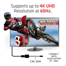 Club3D Adapteris USB 3.1 Tips C HDMI 2.0 UHD HDR aktīvs St / Bu Polybeutel