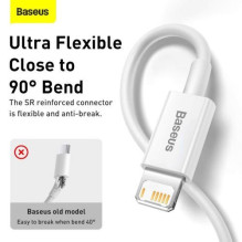 Baseus Lightning Superior Series kabelis, Greitas įkrovimas, Duomenys 2.4A, 2m White (CALYS-C02) Baseus Lightning Superior Series kabelis, Greitas įkrovimas, Duomenys 2.4A, 2m White (CALYS-C02)