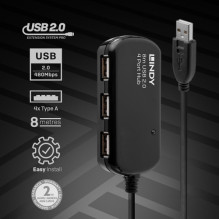 LINDY USB 2.0 Active Extender Hub Pro 4 Ports 8m LINDY USB 2.0 Active Extender Hub Pro 4 Ports 8m