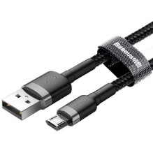 Baseus Micro USB kabelis Cafule 1.5A 2m Gray + Black (CAMKLF-CG1)