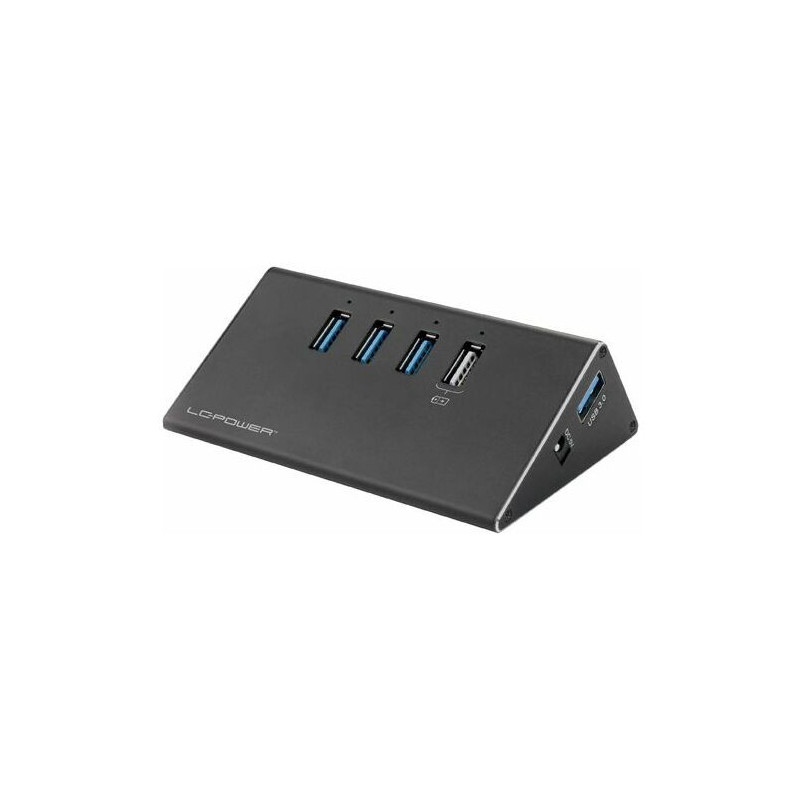 LC-Power USB šakotuvas 3x USB 3.0 + 1x įkrovimo funkcija LC-HUB-ALU-2B-4