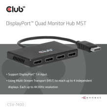 Club3D Multi Streaming Transport Hub 1xDP- 4xDP 4K30Hz Club3D Multi Streaming Transport Hub 1xDP- 4xDP 4K30Hz