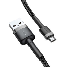 Baseus Micro USB Cafule Cable 2.4A 1m Gray + Black (CAMKLF-BG1) Baseus Micro USB Cafule Cable 2.4A 1m Gray + Black (CAMKLF-BG1)