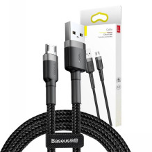 Baseus Micro USB Cafule Cable 2.4A 1m Gray + Black (CAMKLF-BG1) Baseus Micro USB Cafule Cable 2.4A 1m Gray + Black (CAMKLF-BG1)