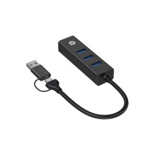 CONCEPTRONIC USB-C / -A3.0 adapter- 3xUSB-A / GbE 5Gbs 0.18m Black CONCEPTRONIC USB-C / -A3.0 adapter- 3xUSB-A / GbE 5Gbs 0.18m Black