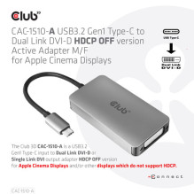 Club3D Adapter USB 3.2 Typ C DVI-D HDCP Off aktiv St / Bu retail (CAC-1510-A)