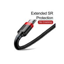 Baseus Micro USB Cafule Cable 2.4A 1m Red + Black (CAMKLF-B91) Baseus Micro USB Cafule Cable 2.4A 1m Red + Black (CAMKLF-B91)
