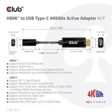Adapteris USB Club 3D CAC-1333 USB-C - HDMI Black (500706) Adapteris USB Club 3D CAC-1333 USB-C - HDMI Black (500706)