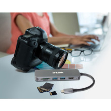 USB Hub D-Link DUB-2327 6-in-1 USB-C with HDMI / USB-PD / SD Reader in retail USB Hub D-Link DUB-2327 6-in-1 USB-C with HDMI / USB-PD / SD Reader in retail