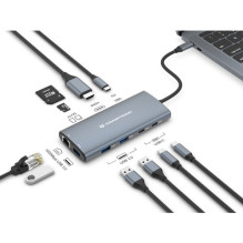 HUB USB Conceptronic CONCEPTRONIC 10-1 dokstacija USB-C- HDMI / 2xUSB-C / 3xUSB-A / + 20cm gr HUB USB Conceptronic CONCEPTRONIC 10-1 dokstacija USB-C- HDMI / 2xUSB-C / 3xUSB-A / + 20cm gr