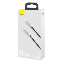 Baseus Type-C - Lightning Cafule serijos metalinis duomenų laidas PD 20W 1m Black (CATLJK-A01) Baseus Type-C - Lightning Cafule serijos metalinis duomenų laidas PD 20W 1m Black (CATLJK-A01)