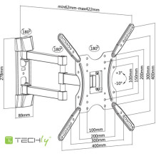 Techly wall mount for 1 display 32-55" slim Techly wall mount for 1 display 32-55" slim