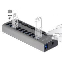 DELOCK External SuperSpeed USB Hub with 10 Ports + Switch DELOCK External SuperSpeed USB Hub with 10 Ports + Switch