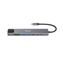 Pārejas adapteris USB-C uz HDMI / GbE / 2xUSB-A / + 4K / 30Hz 0.25m Alu. Pārejas adapteris USB-C uz HDMI / GbE / 2xUSB-A / + 4K / 30Hz 0.25m Alu.