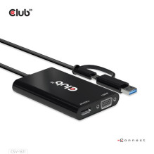 Club3D Adapteris USB C / A tipo HDMI / VGA St / Bu mažmeninei prekybai