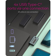 Hub IB-HUB1454-C31 4-port Type C hub with 24W power supply