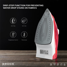 Brock BSI 2011 RD garų lygintuvas 2400W, Red