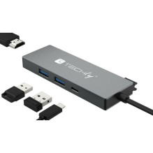 Techly USB-C hub 4 in 1
