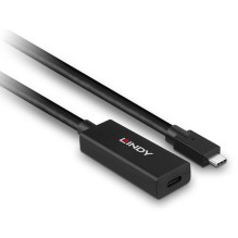 USB centrmezgls Lindy kabelis Lindy USB-C 3.2 pagarinājums 5m Black