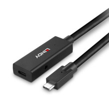 USB centrmezgls Lindy kabelis Lindy USB-C 3.2 pagarinājums 5m Black