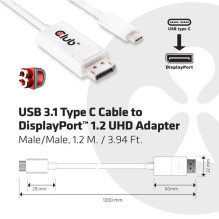 Club3D USB 3.1 Type C to DP 1.2 4K60Hz UHD Cable 1.2m St / St retail Club3D USB 3.1 Type C to DP 1.2 4K60Hz UHD Cable 1.2m St / St retail