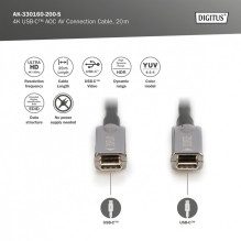 USB kabelis Digitus USB-C - USB-C 20 m Black (AK-330160-200-S) USB kabelis Digitus USB-C - USB-C 20 m Black (AK-330160-200-S)