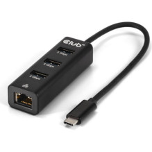 Club3D USB hub USB Type-C 3.2 3x USB Type A 1Gbps retail Club3D USB hub USB Type-C 3.2 3x USB Type A 1Gbps retail