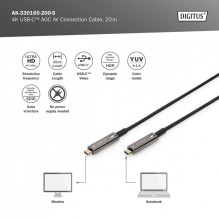 USB kabelis Digitus USB-C - USB-C 20 m Black (AK-330160-200-S) USB kabelis Digitus USB-C - USB-C 20 m Black (AK-330160-200-S)