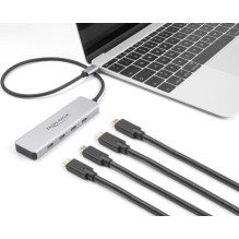 USB hub Delock DeLOCK USB 10 Gbps USB Type-C hub with 4 x USB Type-C ports, USB hub (grey)