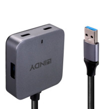 LINDY 5m USB 3.0 šakotuvas, 4 prievadai, 2 USB C tipo ir 2 USB A tipo