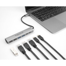 Delock 6-port USB hub with 4 x USB Type A sockets and 2 x USB Type C sockets Delock 6-port USB hub with 4 x USB Type A sockets and 2 x USB Type C sockets