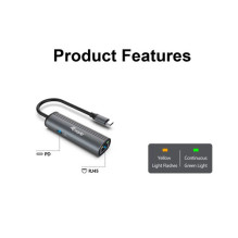 Equip Dock 1-1 USB-C to GbE, 100W USB-C 0.15m