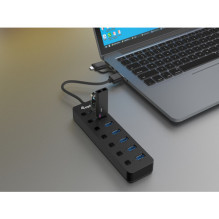 Equip 7-portu USB-A 3.2 hub with 7x USB-A 3.2 + USB-C adapter 5Gbps