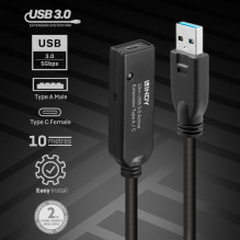 USB kabelis Lindy USB-A - USB-C 10 m juodas (43376) USB kabelis Lindy USB-A - USB-C 10 m juodas (43376)